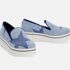 Stella McCartney Denim Star  Platform Loafers